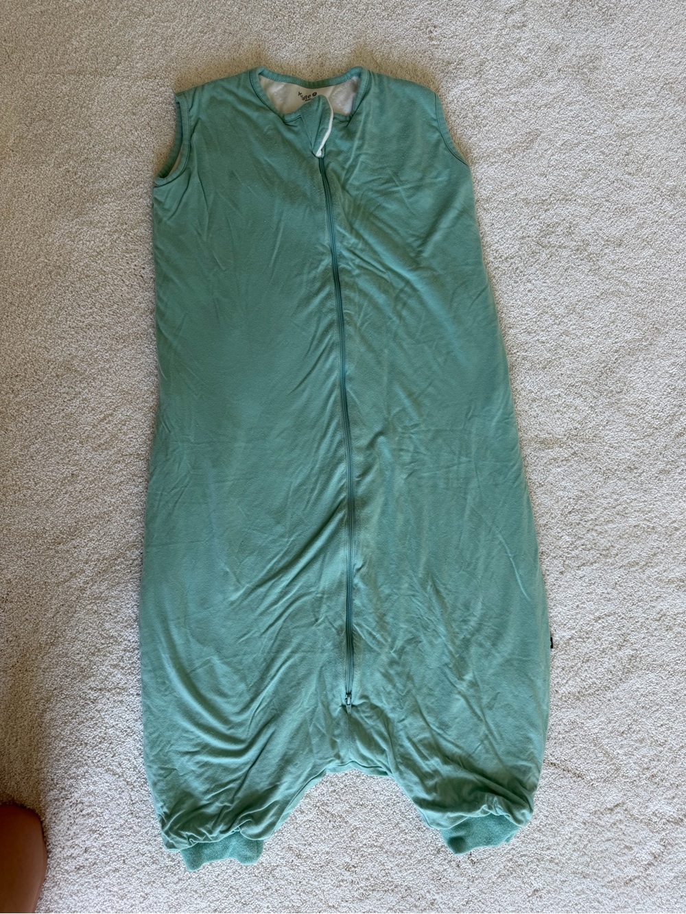 Kyte BABY Soft Zip Front Sleep Sack walker in Sage Green. Large